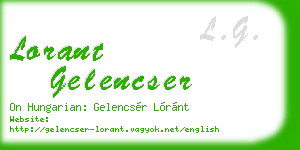 lorant gelencser business card